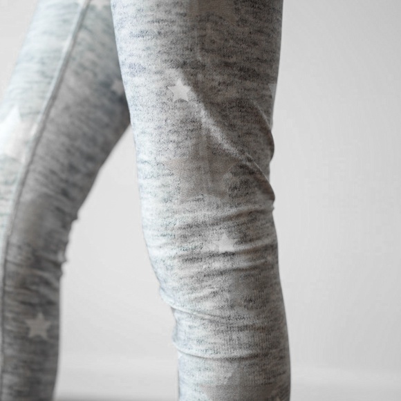 TEREZ Star Leggings, Heather Grey, Silver, Size X-Small - Picture 6 of 10